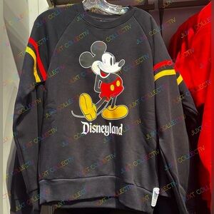 Disneyland Mickey Mouse Stripes Pullover Crewneck Sweatshirt